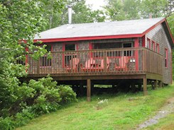 Cottage porch with barbeque