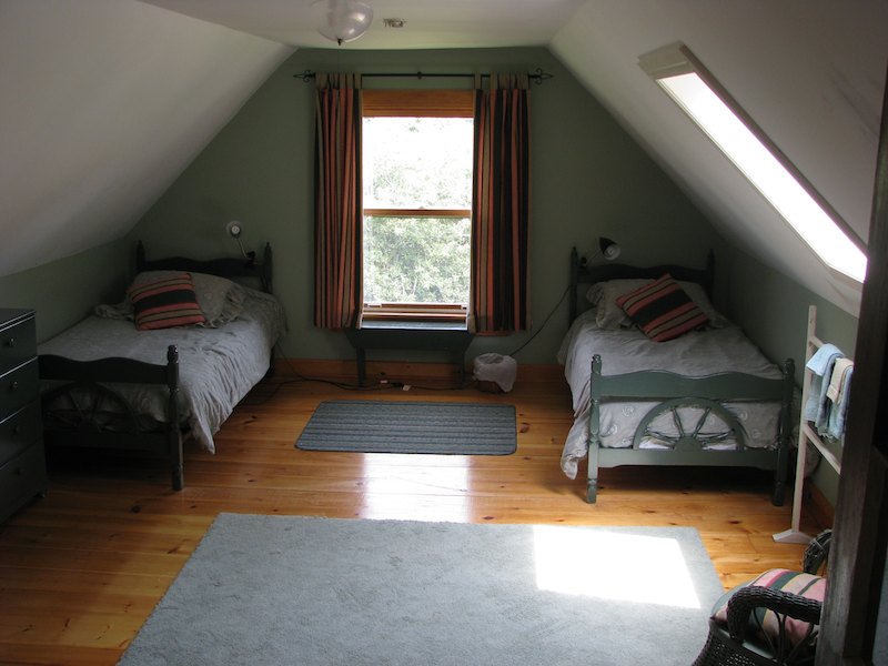 Bedroom in a warm oceanside vacation home near Mahone Bay Nova Scotia Canada